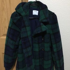 Trench coat like jacket plaid
